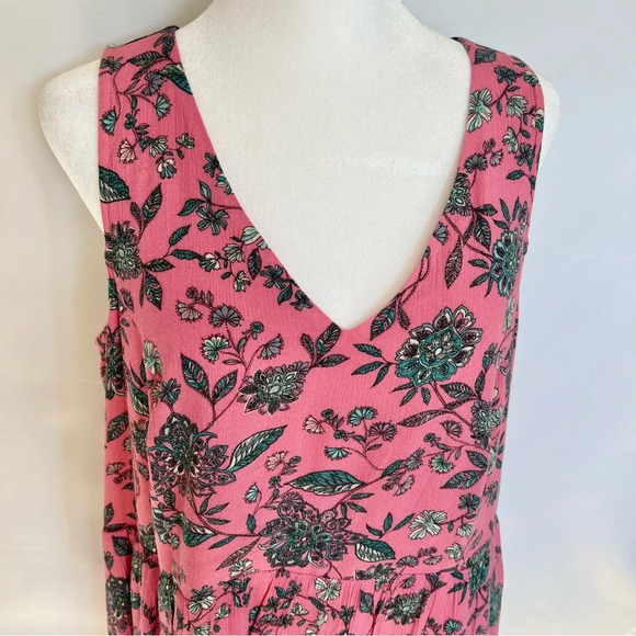 J Jill Dreamscape Border Print Maxi Dress Pink Floral Sleeveless Size Small - Picture 4 of 16